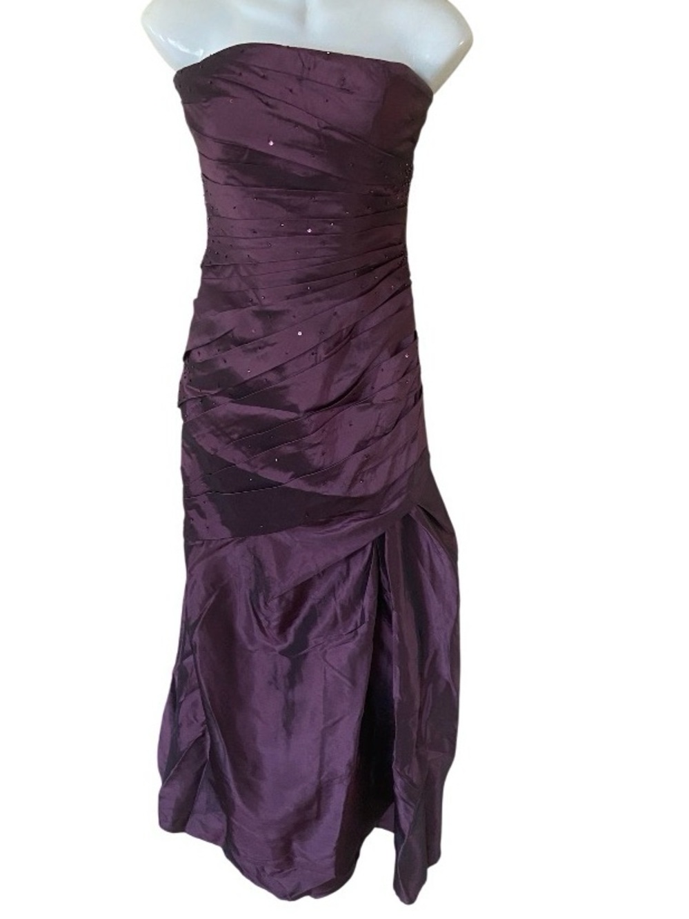 Camille La Vie Strapless Plum Evening Gown with Subtle Sparkle size 4